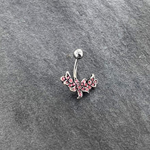 Load image into Gallery viewer, Pink Gem Flower Garland Belly Ring