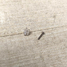 Load image into Gallery viewer, 16G 5/16 Clear CZ Gem Leafy Branch Threadless Labret Monroe Tragus