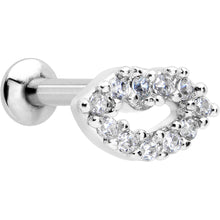 Load image into Gallery viewer, 16G 1/4 Clear CZ Gem Kissy Lips Threadless Labret Tragus