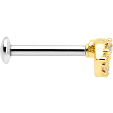 将图片加载到图库查看器,16G 5/16 Clear CZ Gem Kissy Lips Golden Threadless Labret Tragus