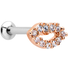 Load image into Gallery viewer, 16G 5/16 Clear CZ Gem Kissy Lips Rosy Threadless Labret Tragus