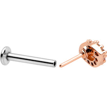Load image into Gallery viewer, 16G 5/16 Clear CZ Gem Kissy Lips Rosy Threadless Labret Tragus