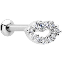 Load image into Gallery viewer, 16G 5/16 Clear CZ Gem Kissy Lips Threadless Labret Monroe Tragus