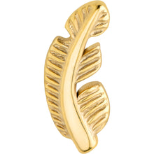Load image into Gallery viewer, 20G Gold Tone ASTM F-136 Implant Grade Titanium Fashion Feather Stud Earrings