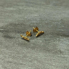 Load image into Gallery viewer, 20G Gold Tone ASTM F-136 Implant Grade Titanium Fashion Feather Stud Earrings