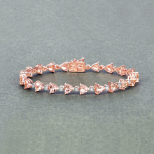Load image into Gallery viewer, 7.56 Carat Genuine Morganite and White Diamond 14K Rose Gold Bracelet