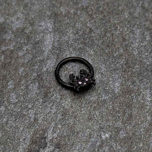 将图片加载到图库查看器,16G 3/8 Purple Gem Black Chic Crab Hinged Segment Ring