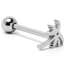 Load image into Gallery viewer, 316L Surgical Steel Tropically Trendy Palm Tree Barbell Tongue Ring
