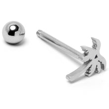 Load image into Gallery viewer, 316L Surgical Steel Tropically Trendy Palm Tree Barbell Tongue Ring