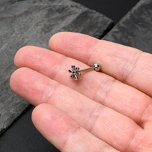 Load image into Gallery viewer, 316L Surgical Steel Loopy Hippie Flower End Barbell Tongue Ring