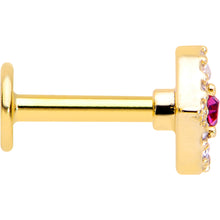 Load image into Gallery viewer, 16G 1/4 Clear Pink Gem Gold Tone Open Eye Labret