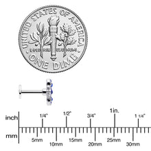 Load image into Gallery viewer, 16G 1/4 Clear Blue Gem Embellished Cross Labret