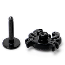 Load image into Gallery viewer, 16G 1/4 Purple Gem Black Chic Crab Labret