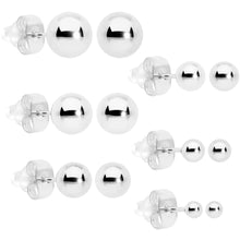 Load image into Gallery viewer, 3mm-8mm Ball Stud 316L Stainless Steel Earrings 6 Pack