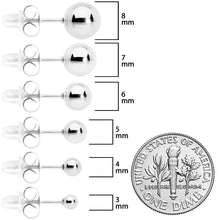 Load image into Gallery viewer, 3mm-8mm Ball Stud 316L Stainless Steel Earrings 6 Pack