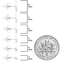 Load image into Gallery viewer, 3mm-8mm Square Stud 316L Stainless Steel Earrings 6 Pack