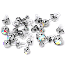 Load image into Gallery viewer, Aurora Gem 3mm to 8mm Ball End Stud Earrings Set of 6