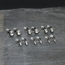 Load image into Gallery viewer, Clear Gem 3mm to 8mm Ball End Stud Earrings Set of 6