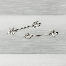 将图片加载到图库查看器,14G 9/16 Clear Gem Bee Beautiful Insect Barbell Nipple Ring Set