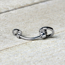 将图片加载到图库查看器,White Faux Opal Double Circle Double Mount Belly Ring