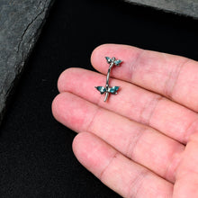将图片加载到图库查看器,Blue Gem Simple Stylized Dragonfly Double Mount Belly Ring