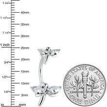 将图片加载到图库查看器,Clear Gem Simple Stylized Dragonfly Double Mount Belly Ring