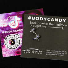 将图片加载到图库查看器,Purple Gem Simple Stylized Dragonfly Double Mount Belly Ring