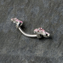 Load image into Gallery viewer, Pink Gem Fanciful Butterfly Double Mount Belly Ring