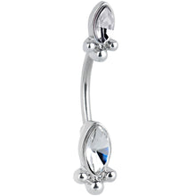 将图片加载到图库查看器,Clear Gem Art Deco Ovals Double Mount Belly Ring