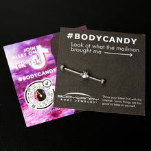 Load image into Gallery viewer, 14G White Faux Opal Bee Beautiful Insect Industrial Barbell 38mm
