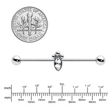 Load image into Gallery viewer, 14G Gem Deco Oval Industrial Barbell 38mm