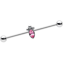 Load image into Gallery viewer, 14G Gem Deco Oval Industrial Barbell 38mm