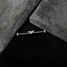 Load image into Gallery viewer, 14G Clear Gem Simple Stylized Dragonfly Industrial Barbell 38mm