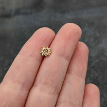 Load image into Gallery viewer, 16G 5/16 Pink Gem Gold Tone Starry Flower Labret Monroe Tragus