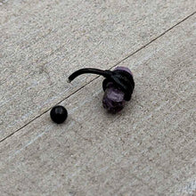 将图片加载到图库查看器,Purple Amethyst Stone Black Claw Belly Ring