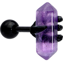 Load image into Gallery viewer, 16G 1/4 Purple Amethyst Black Claw Obelisk Cartilage Earring