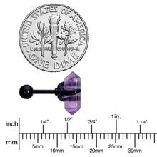 Load image into Gallery viewer, 16G 1/4 Purple Amethyst Black Claw Obelisk Cartilage Earring