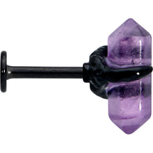 Load image into Gallery viewer, 16G 5/16 Purple Amethyst Black Claw Obelisk Labret Monroe Tragus