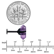 Load image into Gallery viewer, 16G 5/16 Purple Amethyst Black Claw Obelisk Labret Monroe Tragus