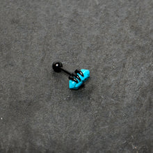 Load image into Gallery viewer, 16G 1/4 Blue Turquoise Black Claw Obelisk Cartilage Earring
