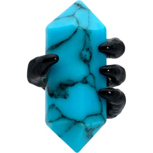 Load image into Gallery viewer, 16G 5/16 Blue Turquoise Black Claw Obelisk Labret Monroe Tragus