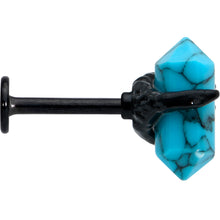 Load image into Gallery viewer, 16G 5/16 Blue Turquoise Black Claw Obelisk Labret Monroe Tragus