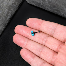 Load image into Gallery viewer, 16G 5/16 Blue Turquoise Black Claw Obelisk Labret Monroe Tragus