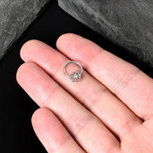 Load image into Gallery viewer, 16G 3/8 Clear Gem Epic Fabulous Flower Hinged Segment Ring
