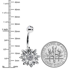 Load image into Gallery viewer, Clear Gem Rococo Starry Flower Baroque Belly Ring