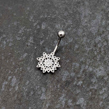 Load image into Gallery viewer, Clear Gem Rococo Starry Flower Baroque Belly Ring