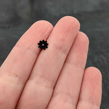 Load image into Gallery viewer, 16G 5/16 Pink Gem Black Midnight Flower Labret Monroe Tragus