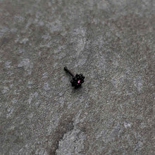 Load image into Gallery viewer, 20G 1/4 Pink Gem Black Starry Flower Halloween Nose Bone