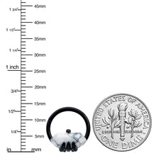 将图片加载到图库查看器,16G 3/8 White Howlite Black Claw Obelisk Hinged Segment Ring