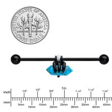 Load image into Gallery viewer, 14G Blue Turquoise Black Claw Industrial Barbell 38mm